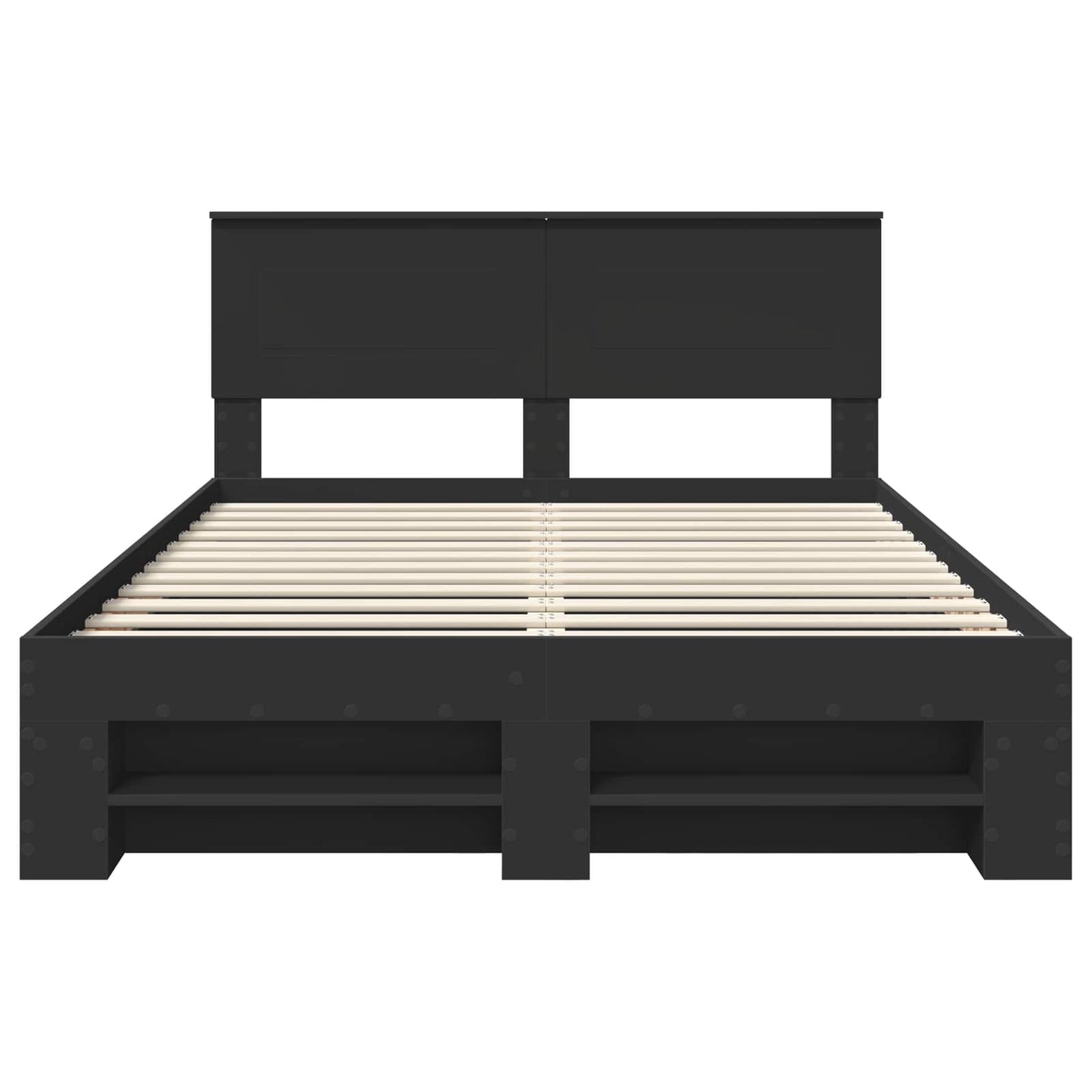 Bed Frame with Headboard Black 150 x 200 cm Engineered Wood