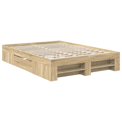 Bed Frame Sonoma Oak 150 x 200 cm Engineered Wood