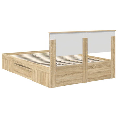 Bed Frame Sonoma Oak 150 x 200 cm Engineered Wood