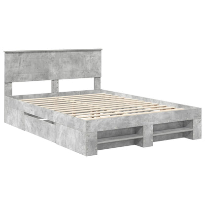 Bed Frame Concrete Grey 150 x 200 cm Engineered Wood