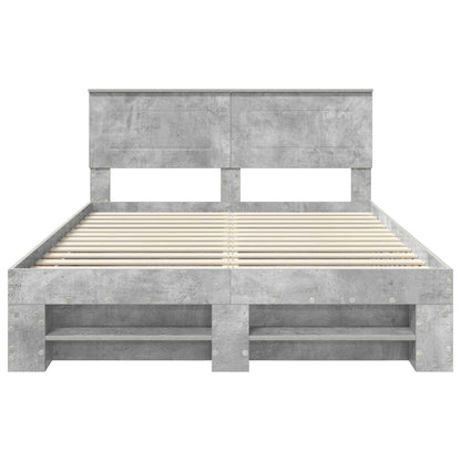 Bed Frame Concrete Grey 150 x 200 cm Engineered Wood