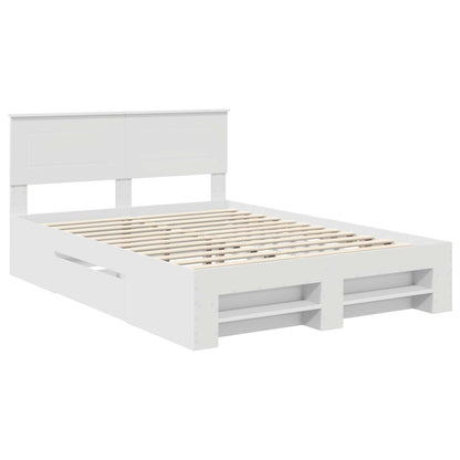 Bed Frame with Headboard White 140 x 200 cm Engineered Wood
