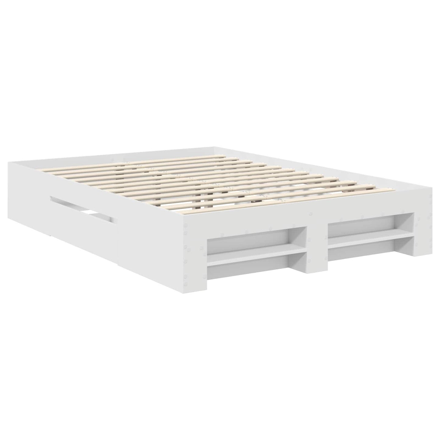 Bed Frame with Headboard White 140 x 200 cm Engineered Wood