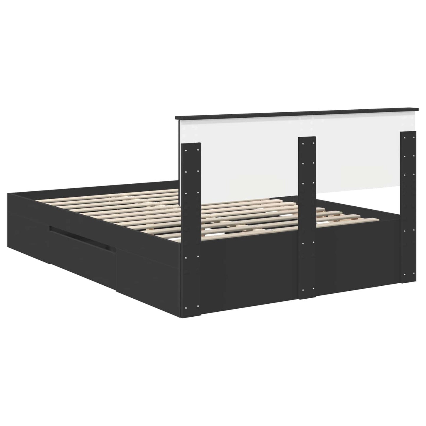 Bed Frame with Headboard Black 140 x 200 cm Engineered Wood