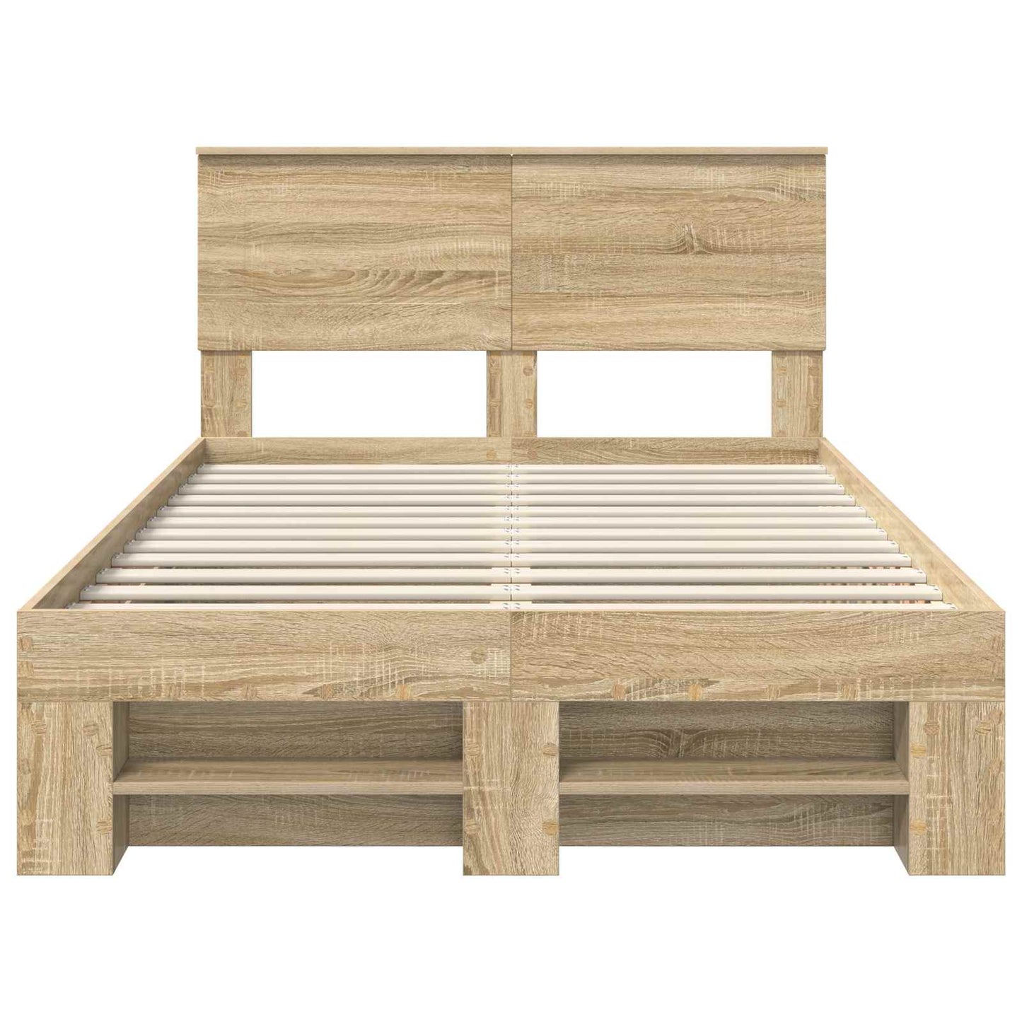 Bed Frame Sonoma Oak 137 x 203 cm Engineered Wood