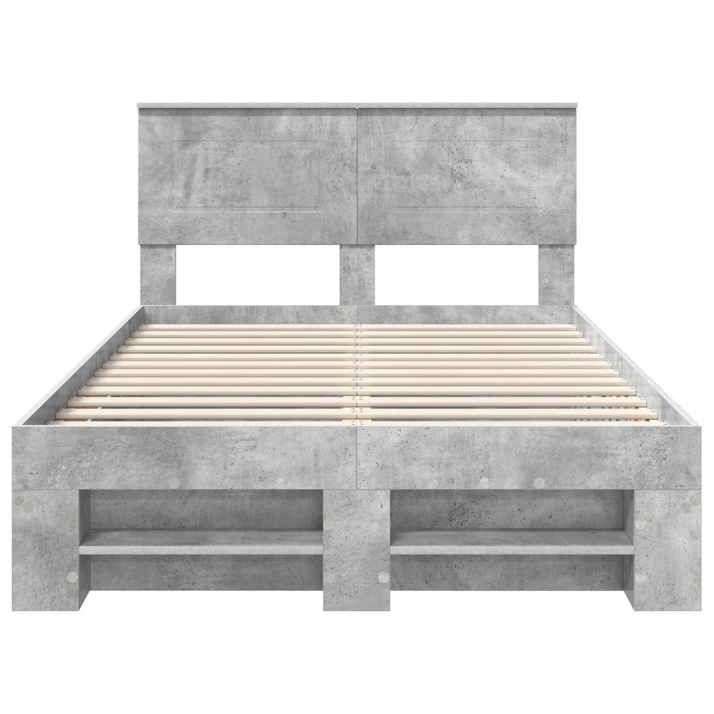 Bed Frame Concrete Grey 137 x 203 cm Engineered Wood