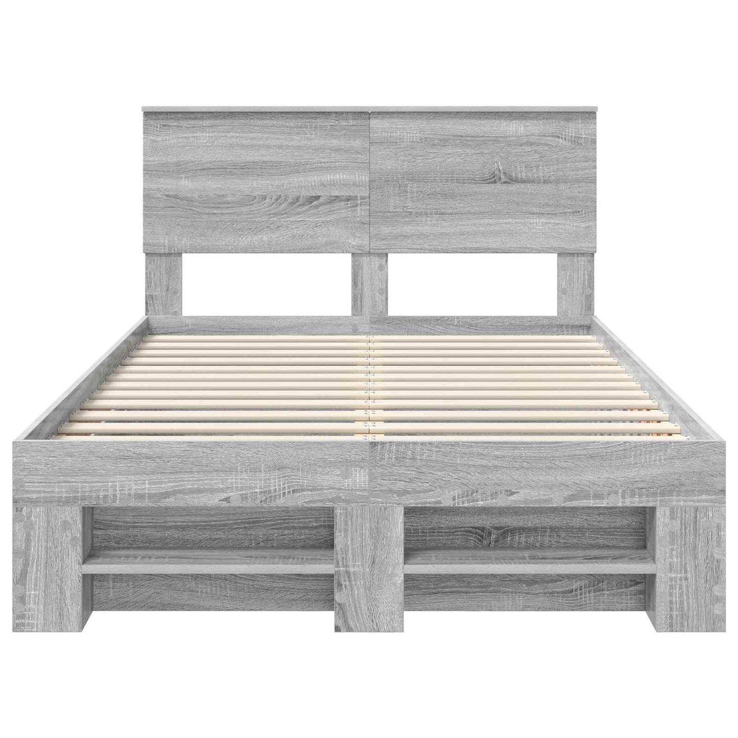 Bed Frame Grey Sonoma 137 x 203 cm Engineered Wood
