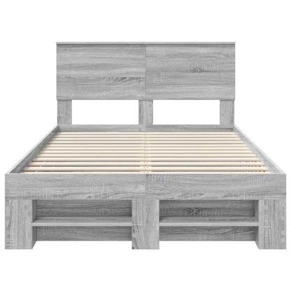 Bed Frame Grey Sonoma 137 x 203 cm Engineered Wood