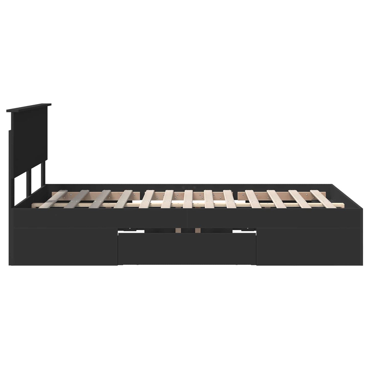 Bed Frame with Headboard Black 120 x 200 cm Engineered Wood