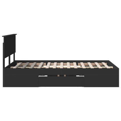 Bed Frame with Headboard Black 120 x 200 cm Engineered Wood