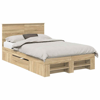 Bed Frame Sonoma Oak 120 x 200 cm Engineered Wood