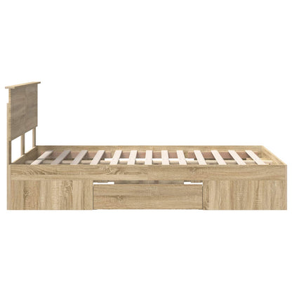 Bed Frame Sonoma Oak 120 x 200 cm Engineered Wood