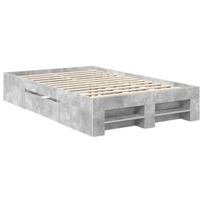 Bed Frame Concrete Grey 120 x 200 cm Engineered Wood