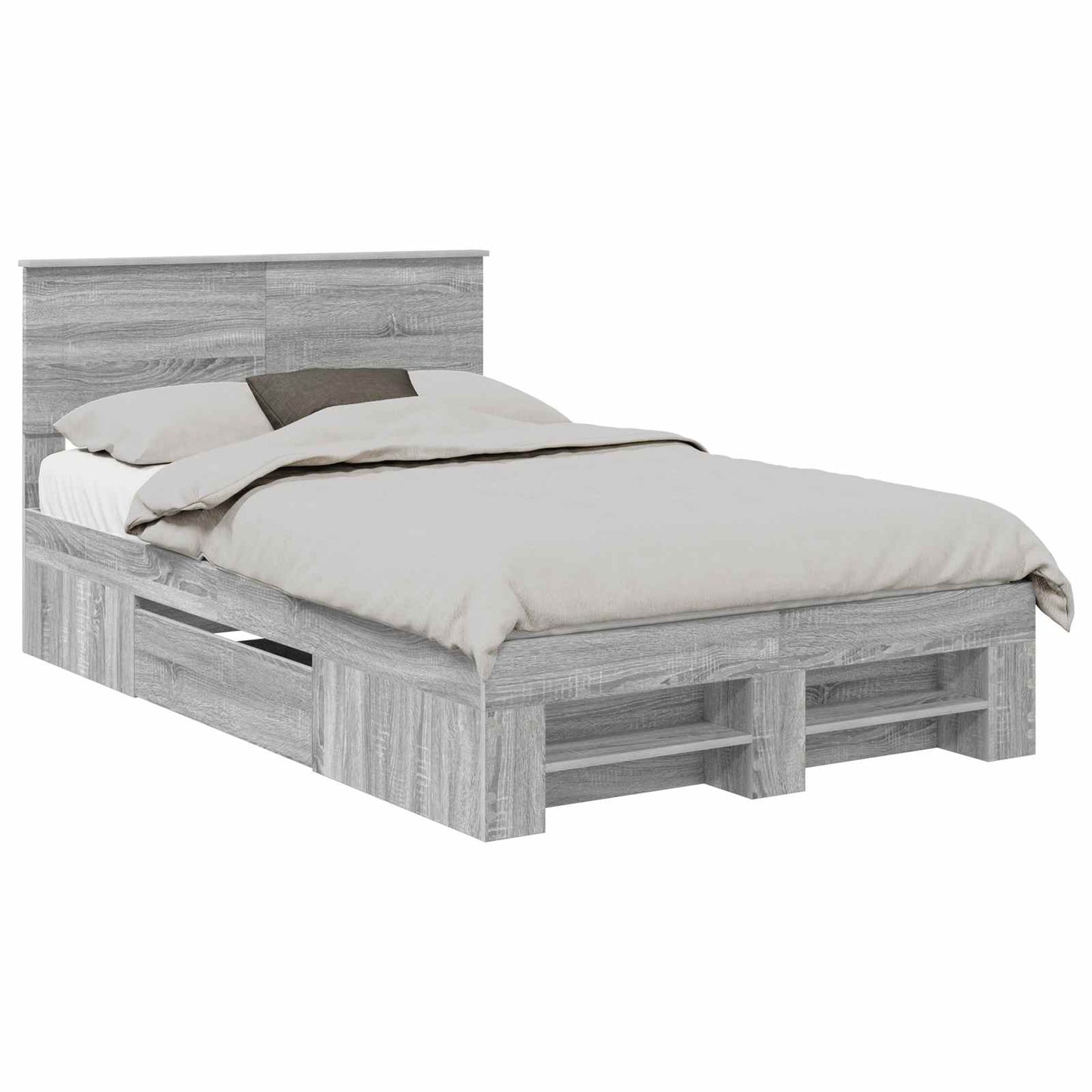 Bed Frame Grey Sonoma 120 x 200 cm Engineered Wood