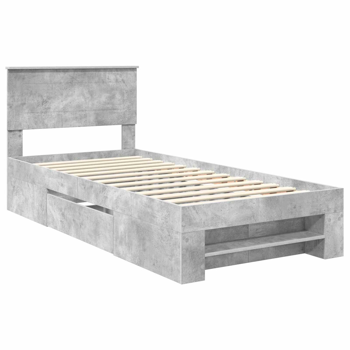 Bed Frame Concrete Grey 100 x 200 m Engineered Wood