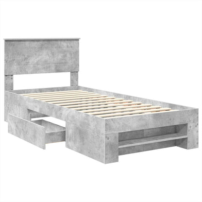 Bed Frame Concrete Grey 100 x 200 m Engineered Wood