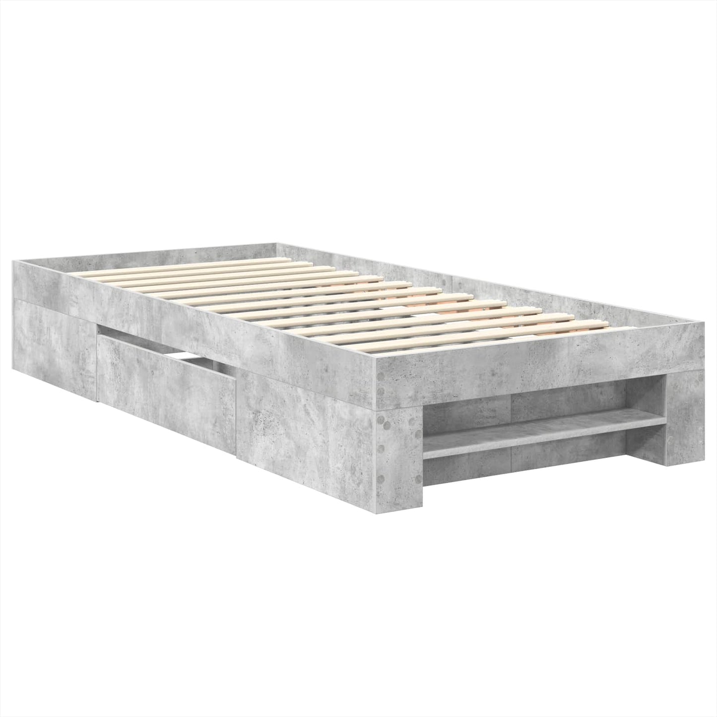 Bed Frame Concrete Grey 100 x 200 m Engineered Wood