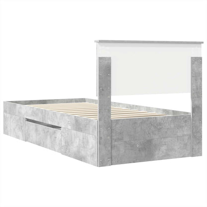 Bed Frame Concrete Grey 100 x 200 m Engineered Wood