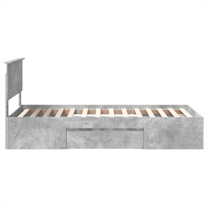 Bed Frame Concrete Grey 100 x 200 m Engineered Wood
