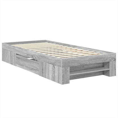 Bed Frame Grey Sonoma 100 x 200 m Engineered Wood