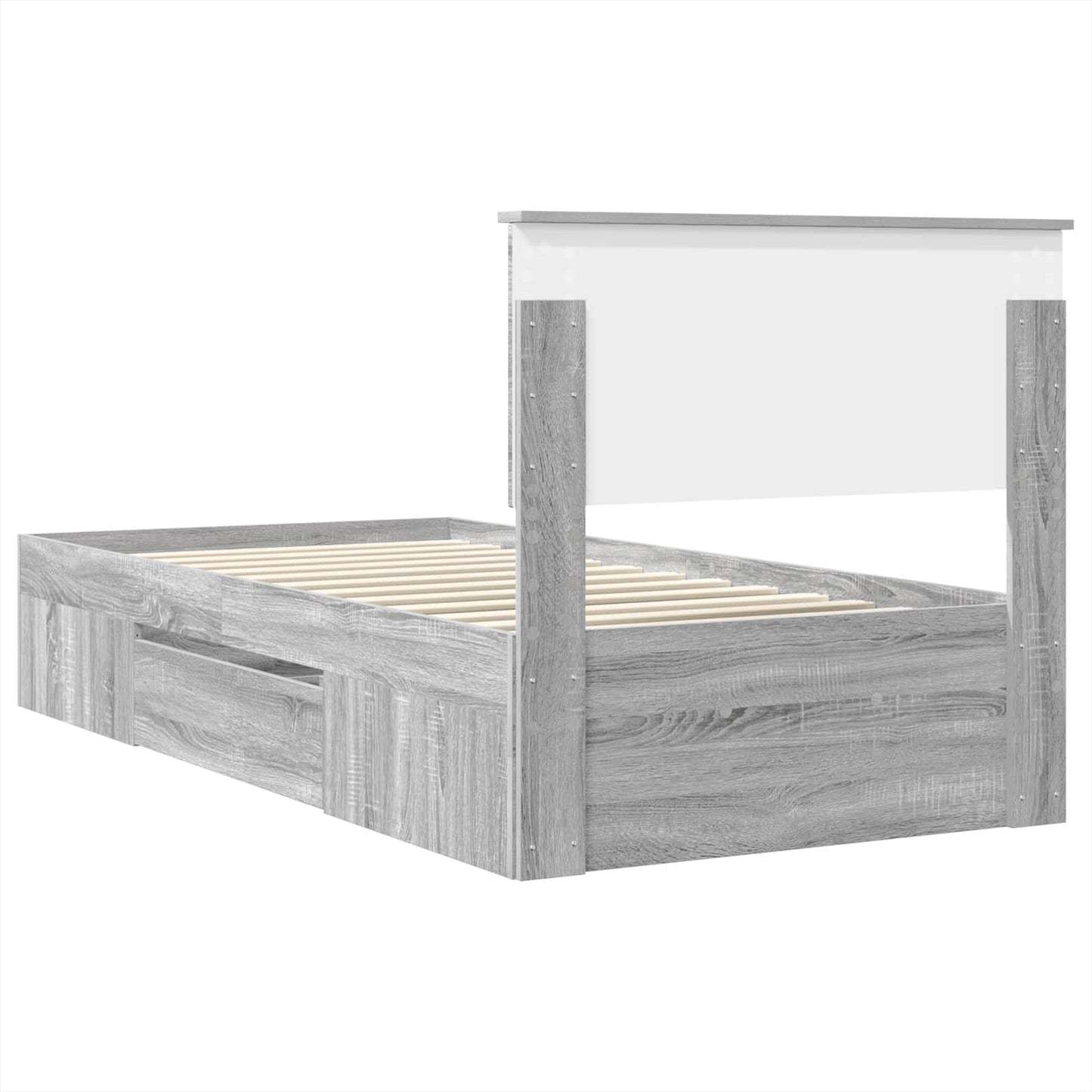 Bed Frame Grey Sonoma 100 x 200 m Engineered Wood