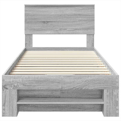 Bed Frame Grey Sonoma 100 x 200 m Engineered Wood