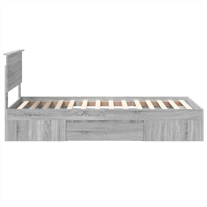 Bed Frame Grey Sonoma 100 x 200 m Engineered Wood
