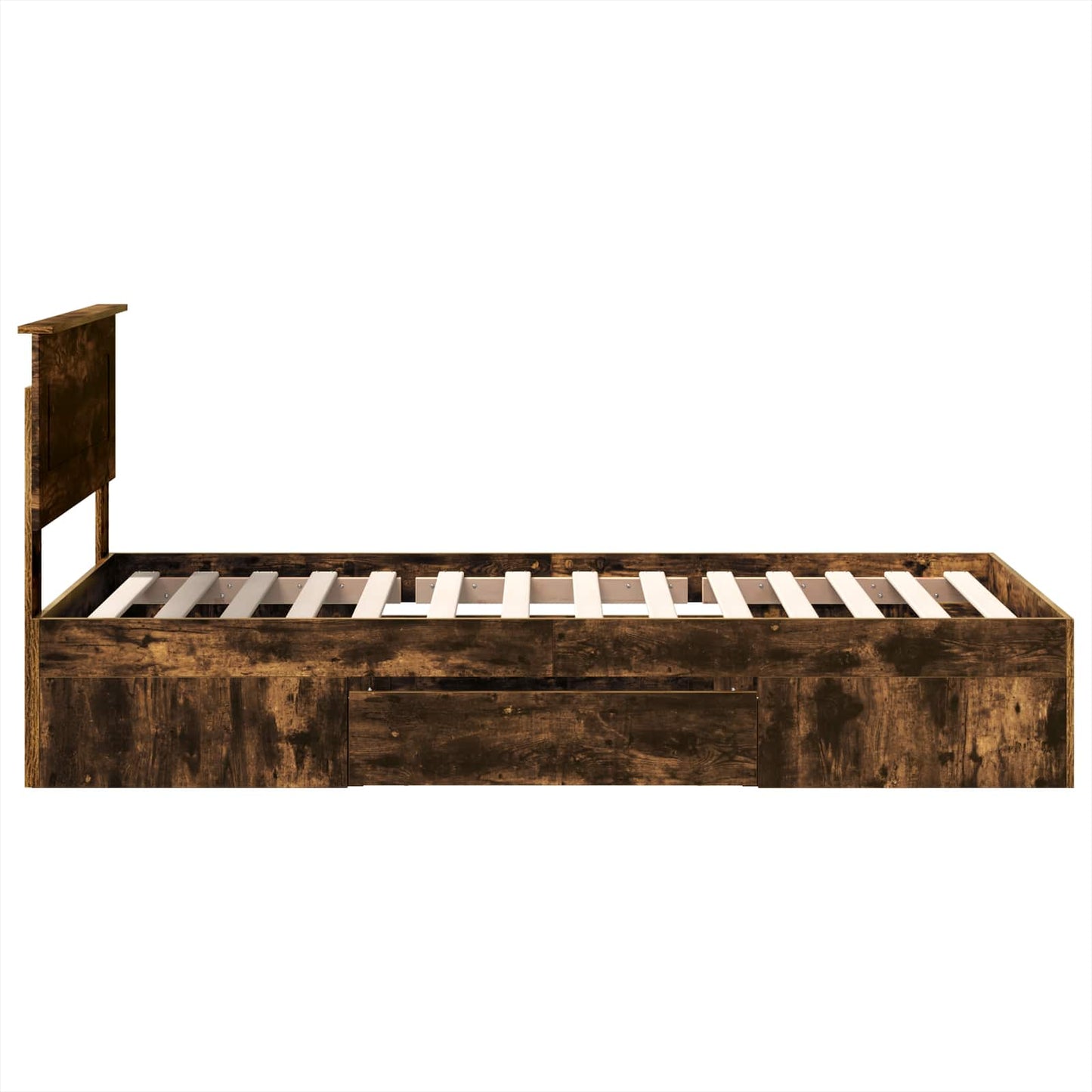 Bed Frame with Headboard Smoked Oak 90 x 200 cm Engineered Wood
