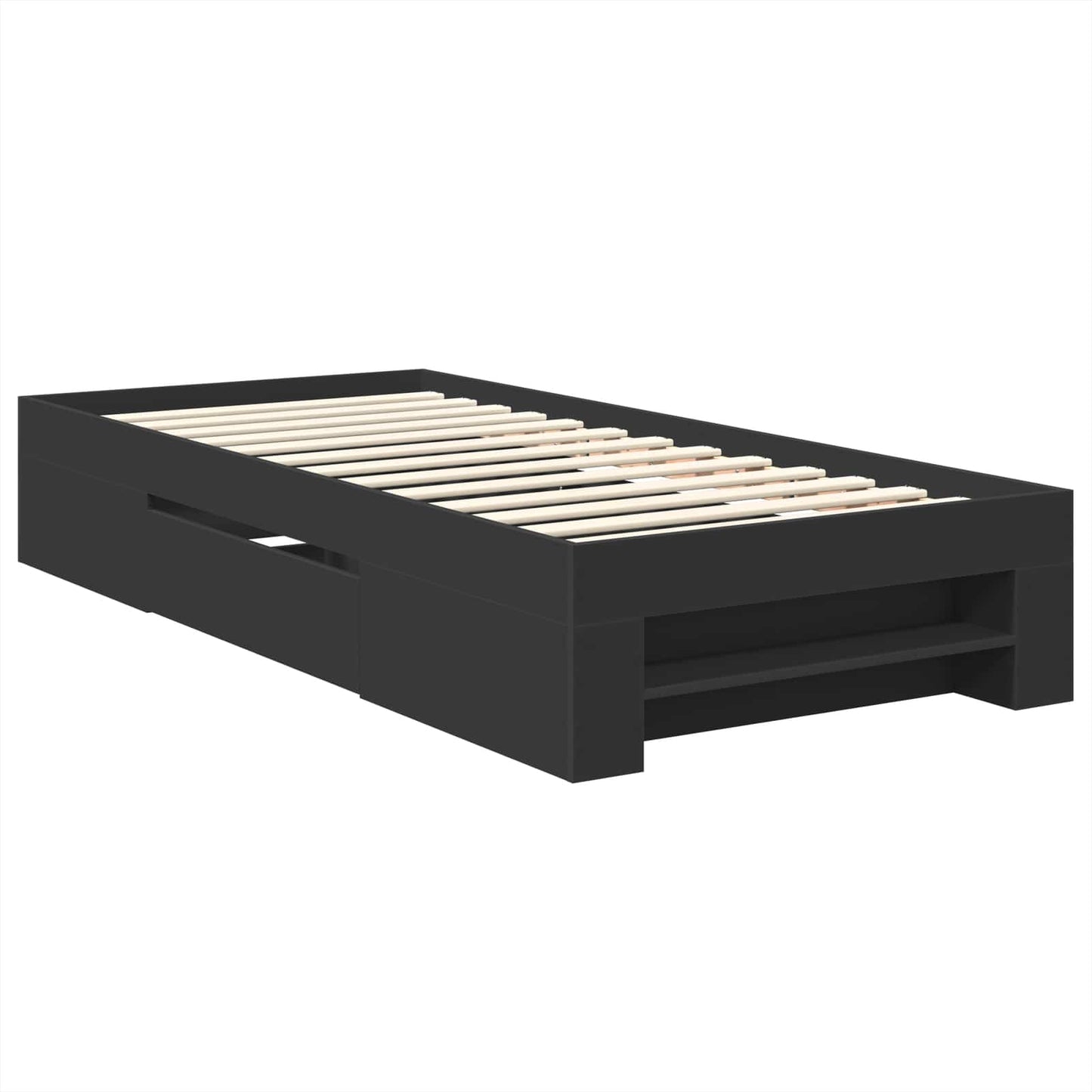 Bed Frame with Headboard Black 80 x 200 cm Engineered Wood