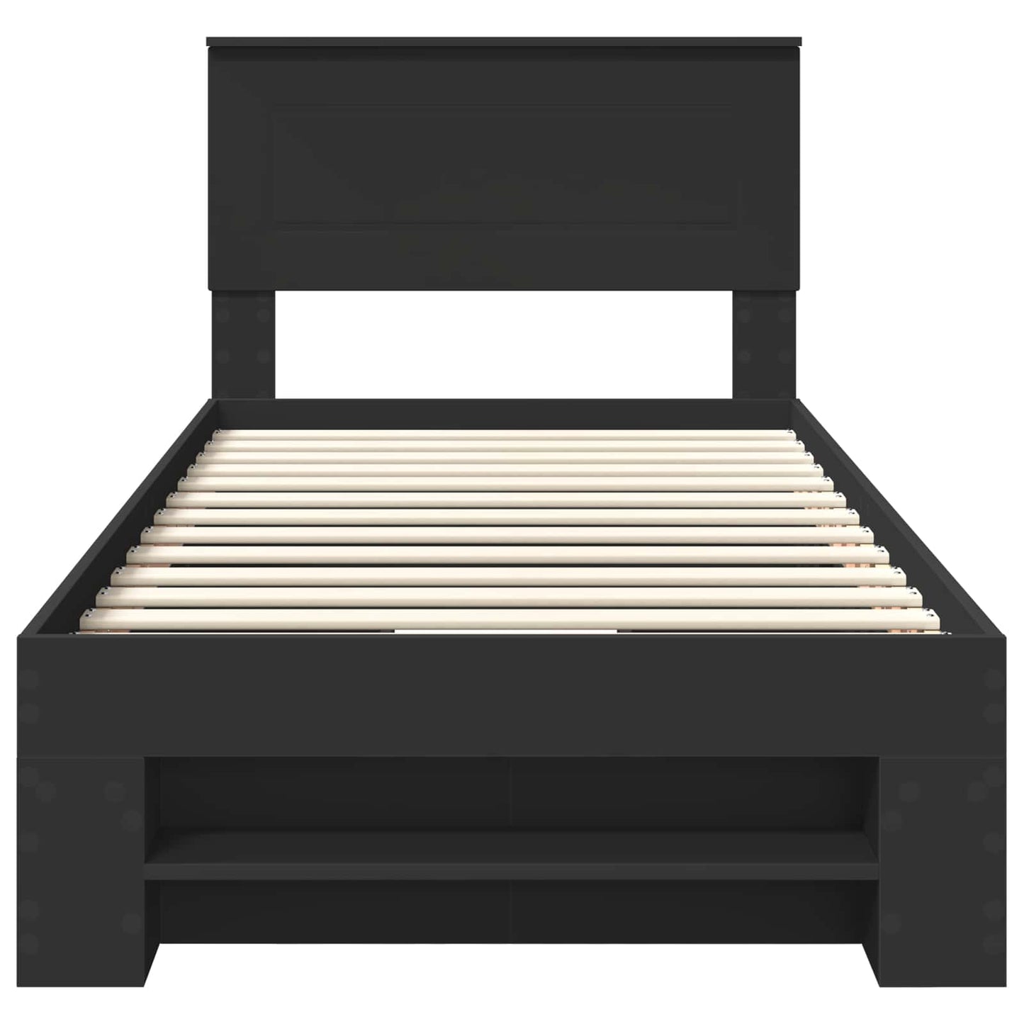 Bed Frame with Headboard Black 80 x 200 cm Engineered Wood
