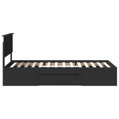 Bed Frame with Headboard Black 80 x 200 cm Engineered Wood