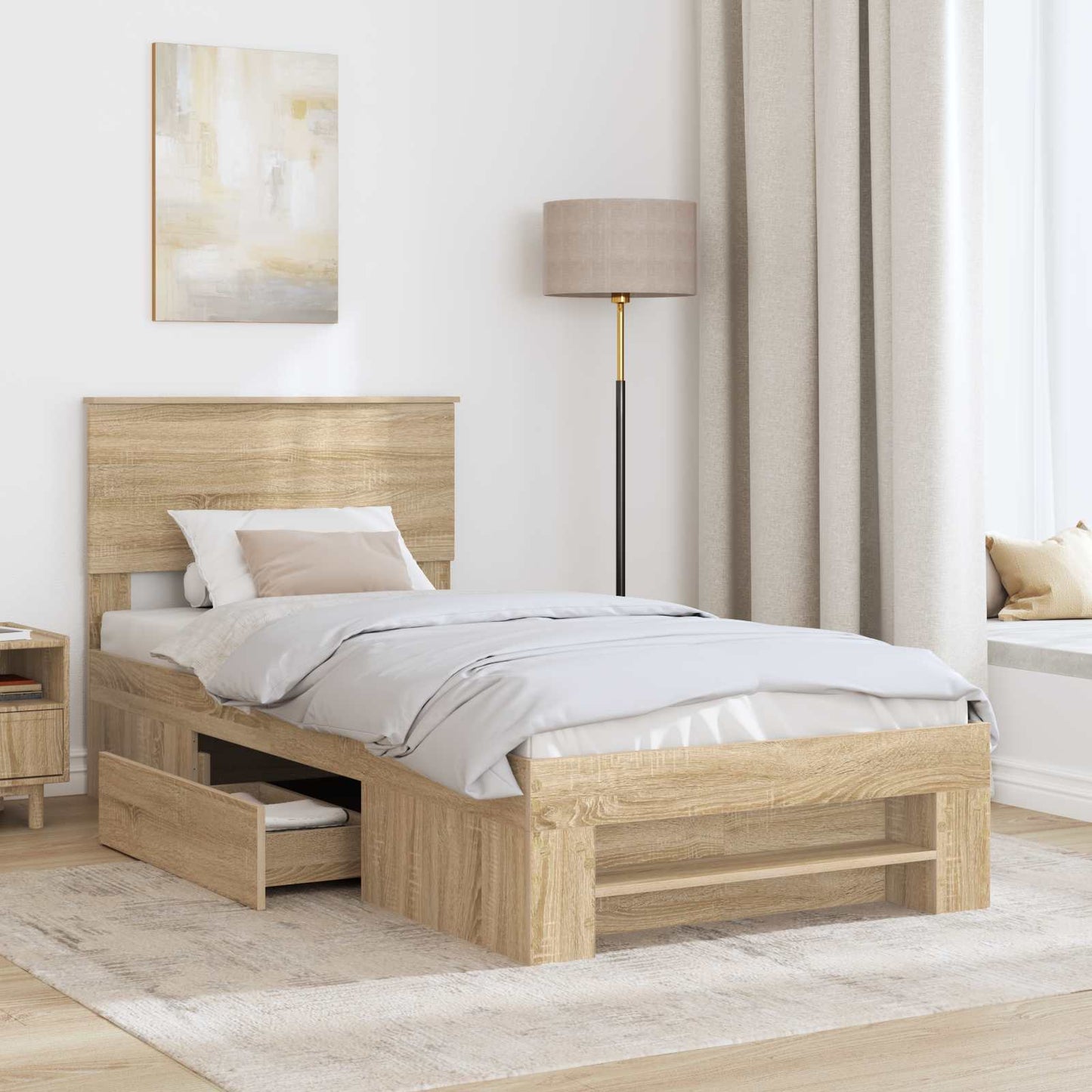Bed Frame with Headboard Sonoma Oak 80 x 200 cm Engineered Wood