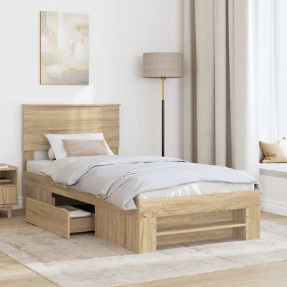 Bed Frame with Headboard Sonoma Oak 80 x 200 cm Engineered Wood