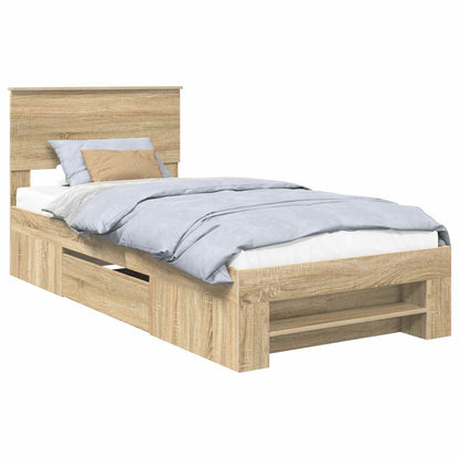 Bed Frame with Headboard Sonoma Oak 80 x 200 cm Engineered Wood