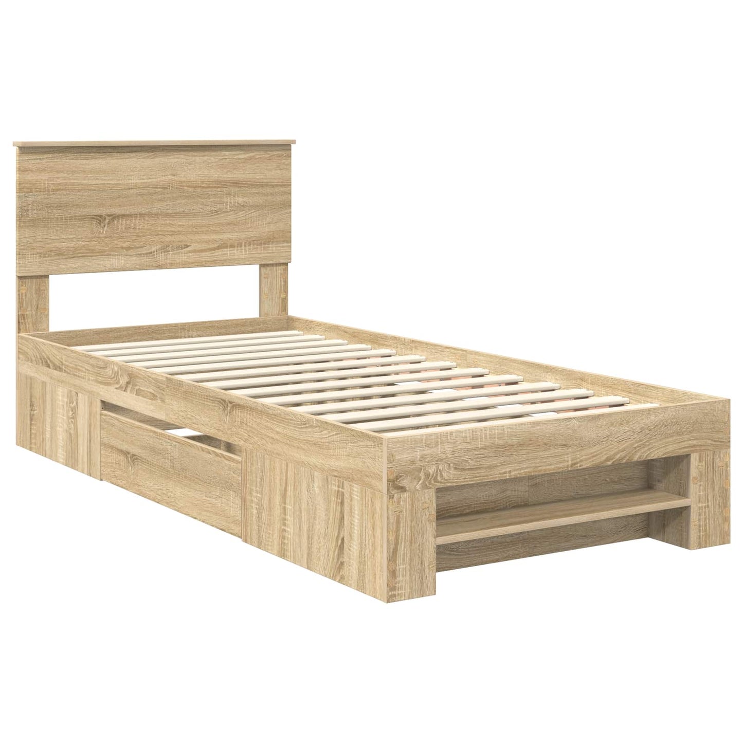 Bed Frame with Headboard Sonoma Oak 80 x 200 cm Engineered Wood