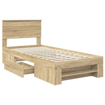 Bed Frame with Headboard Sonoma Oak 80 x 200 cm Engineered Wood