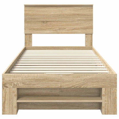 Bed Frame with Headboard Sonoma Oak 80 x 200 cm Engineered Wood