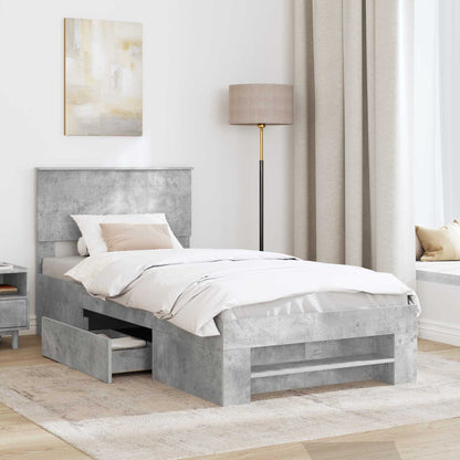 Bed Frame Concrete Grey 80 x 200 cm Engineered Wood