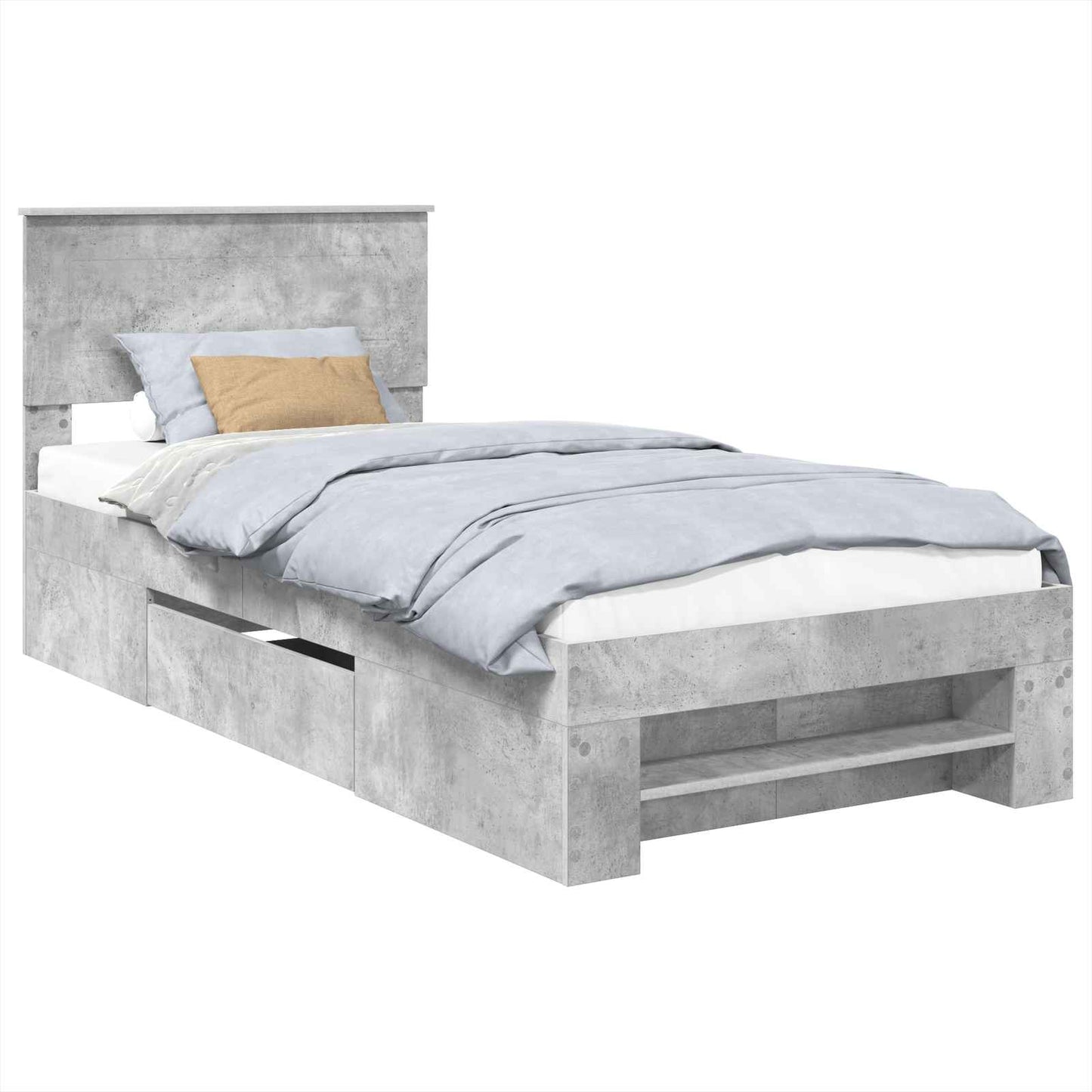 Bed Frame Concrete Grey 80 x 200 cm Engineered Wood
