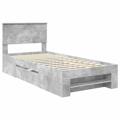 Bed Frame Concrete Grey 80 x 200 cm Engineered Wood