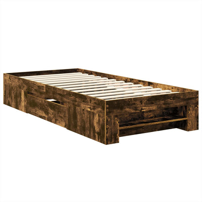 Bed Frame with Headboard Smoked Oak 80 x 200 cm Engineered Wood