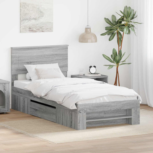 Bed Frame Grey Sonoma 80 x 200 cm Engineered Wood