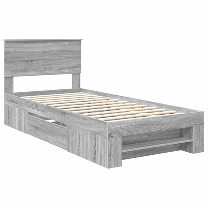 Bed Frame Grey Sonoma 80 x 200 cm Engineered Wood