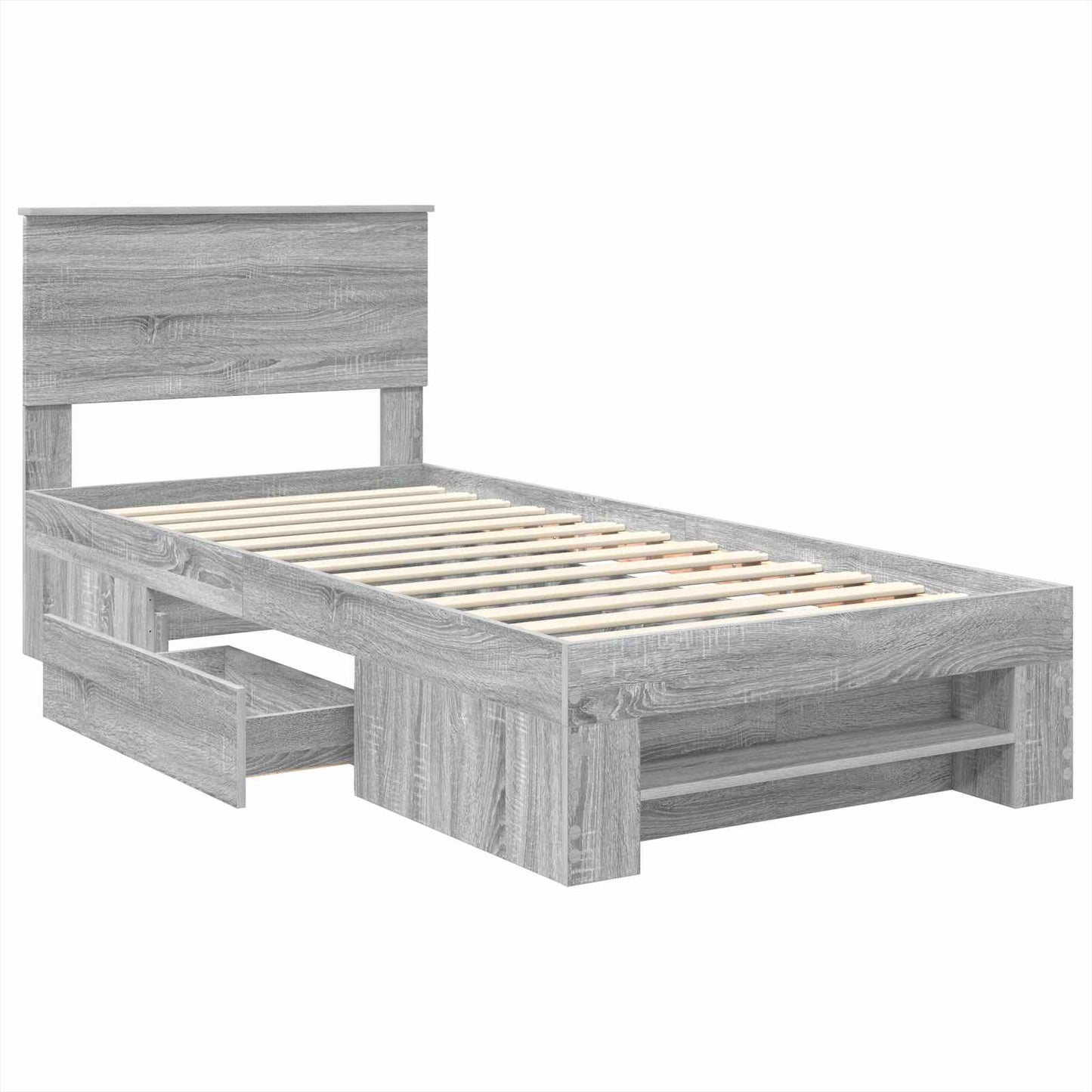 Bed Frame Grey Sonoma 80 x 200 cm Engineered Wood