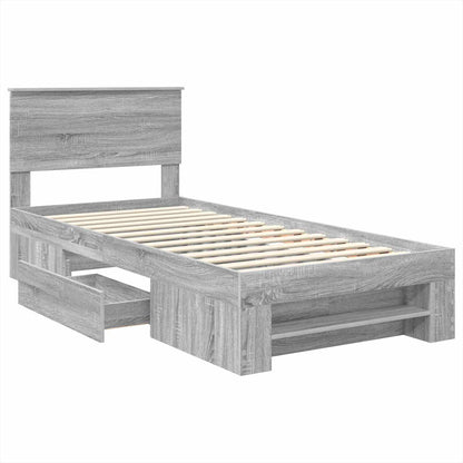 Bed Frame Grey Sonoma 80 x 200 cm Engineered Wood