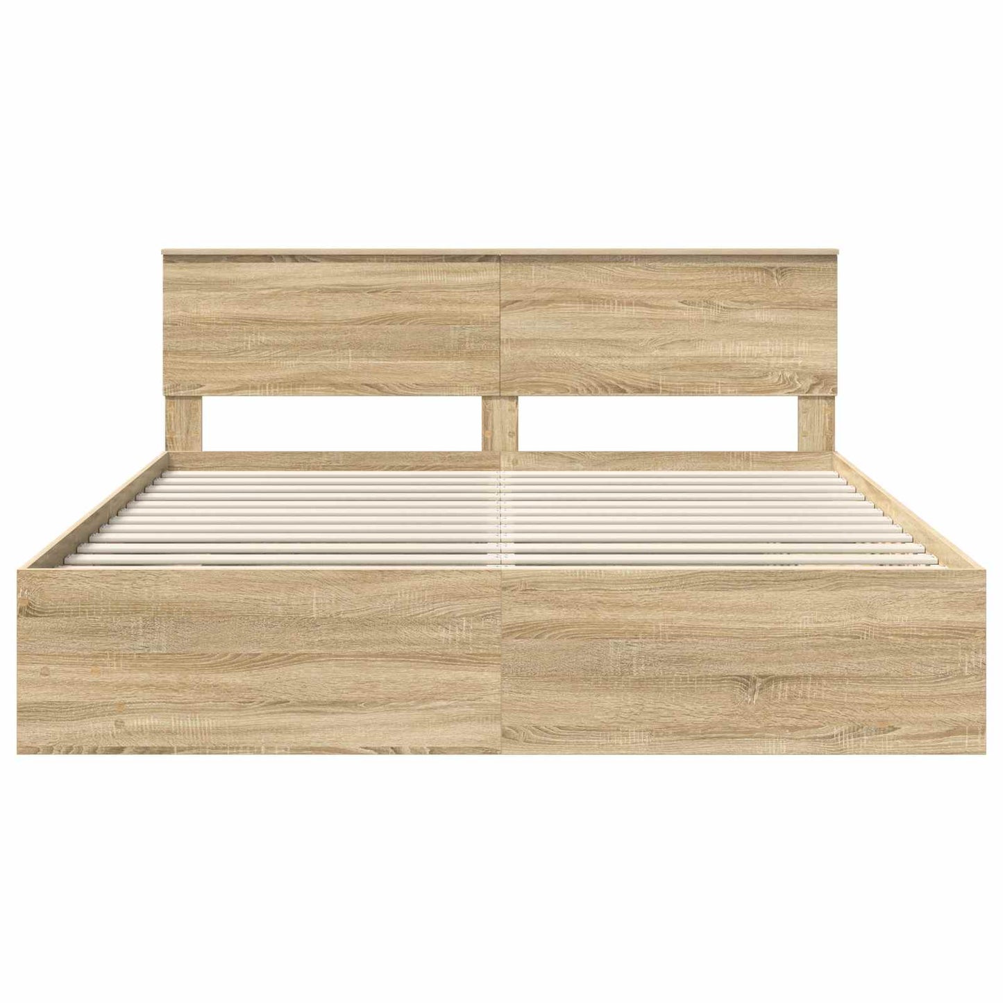 Bed Frame Sonoma Oak 200 x 200 cm Engineered Wood
