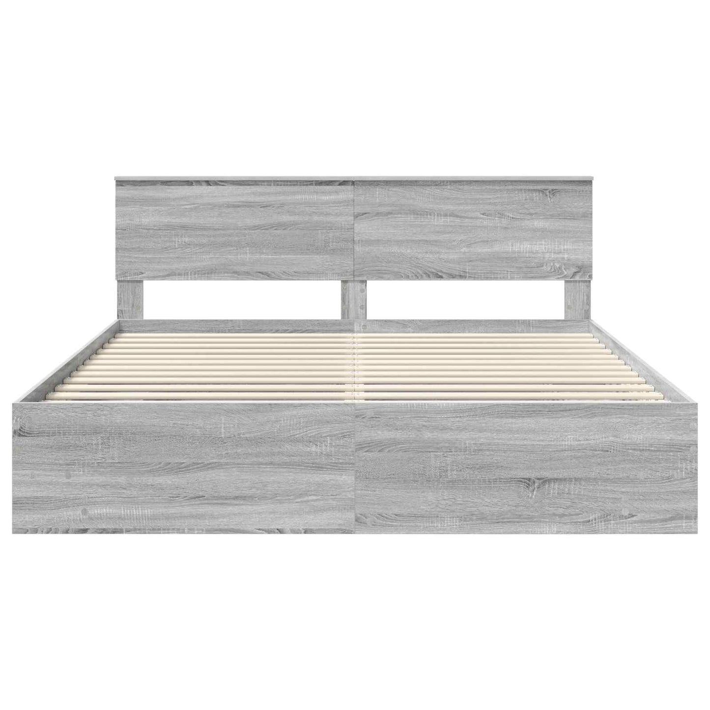 Bed Frame Grey Sonoma 200 x 200 cm Engineered Wood