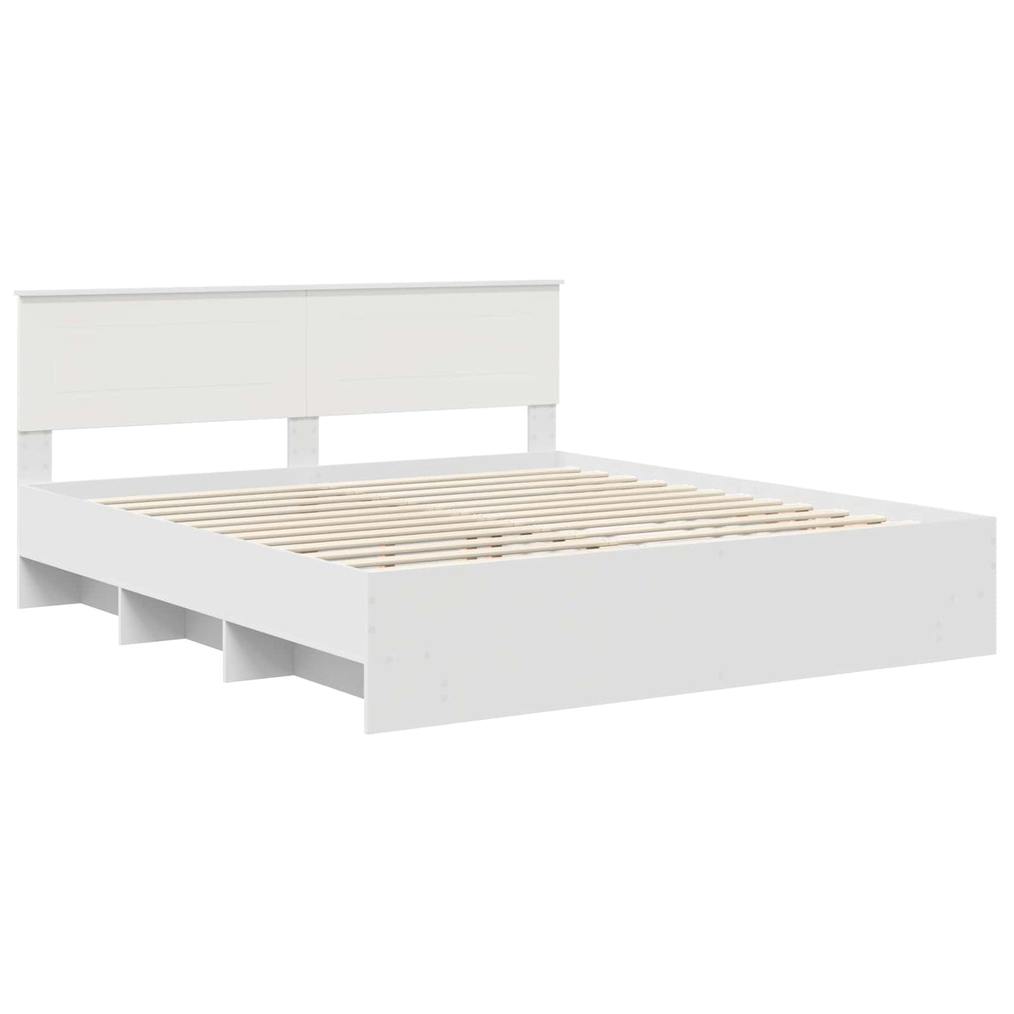 Bed Frame with Headboard White 180 x 200 cm Engineered Wood