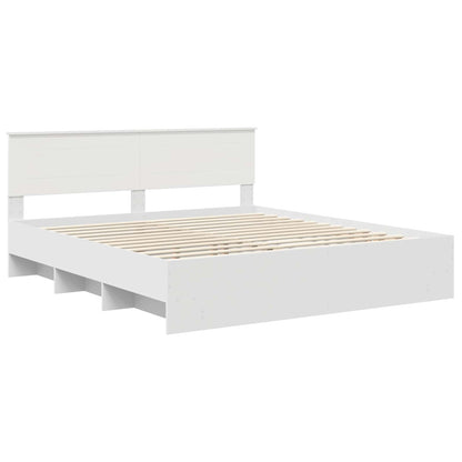 Bed Frame with Headboard White 180 x 200 cm Engineered Wood