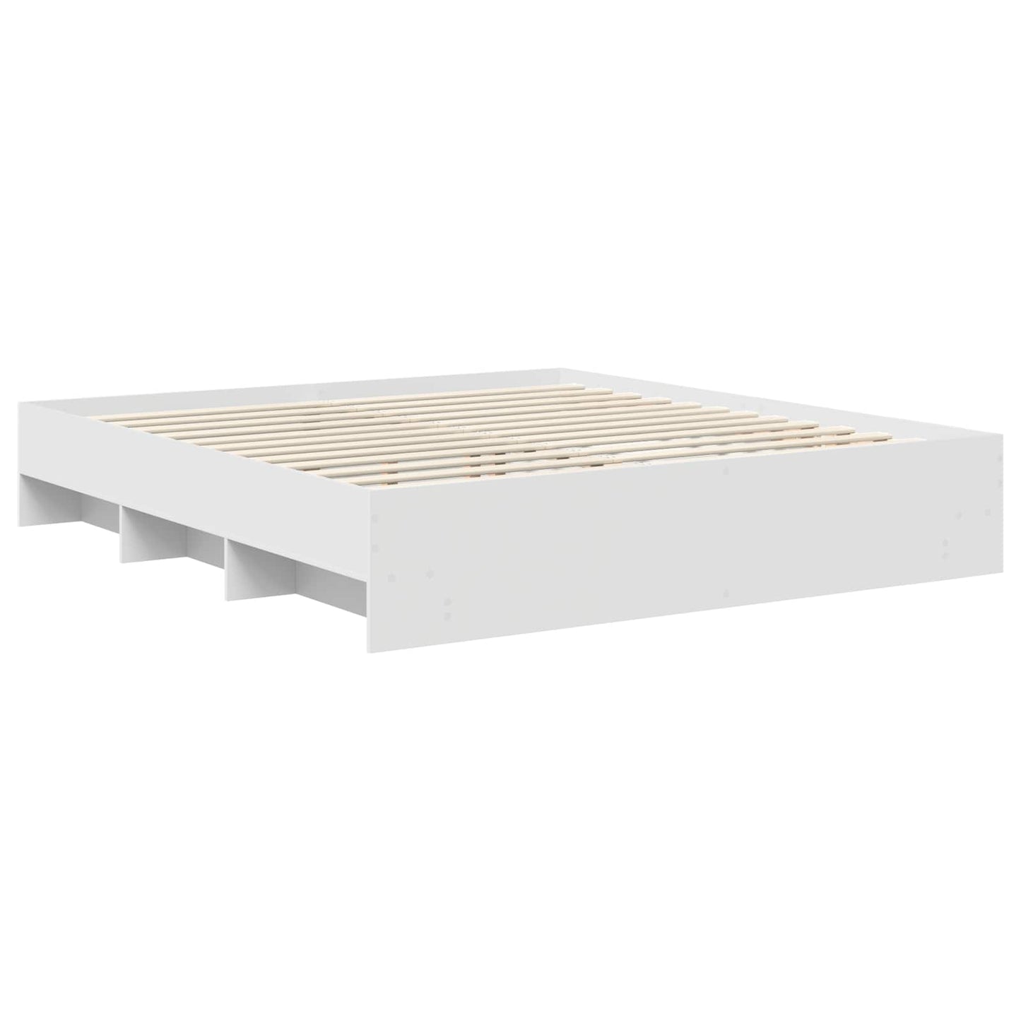 Bed Frame with Headboard White 180 x 200 cm Engineered Wood